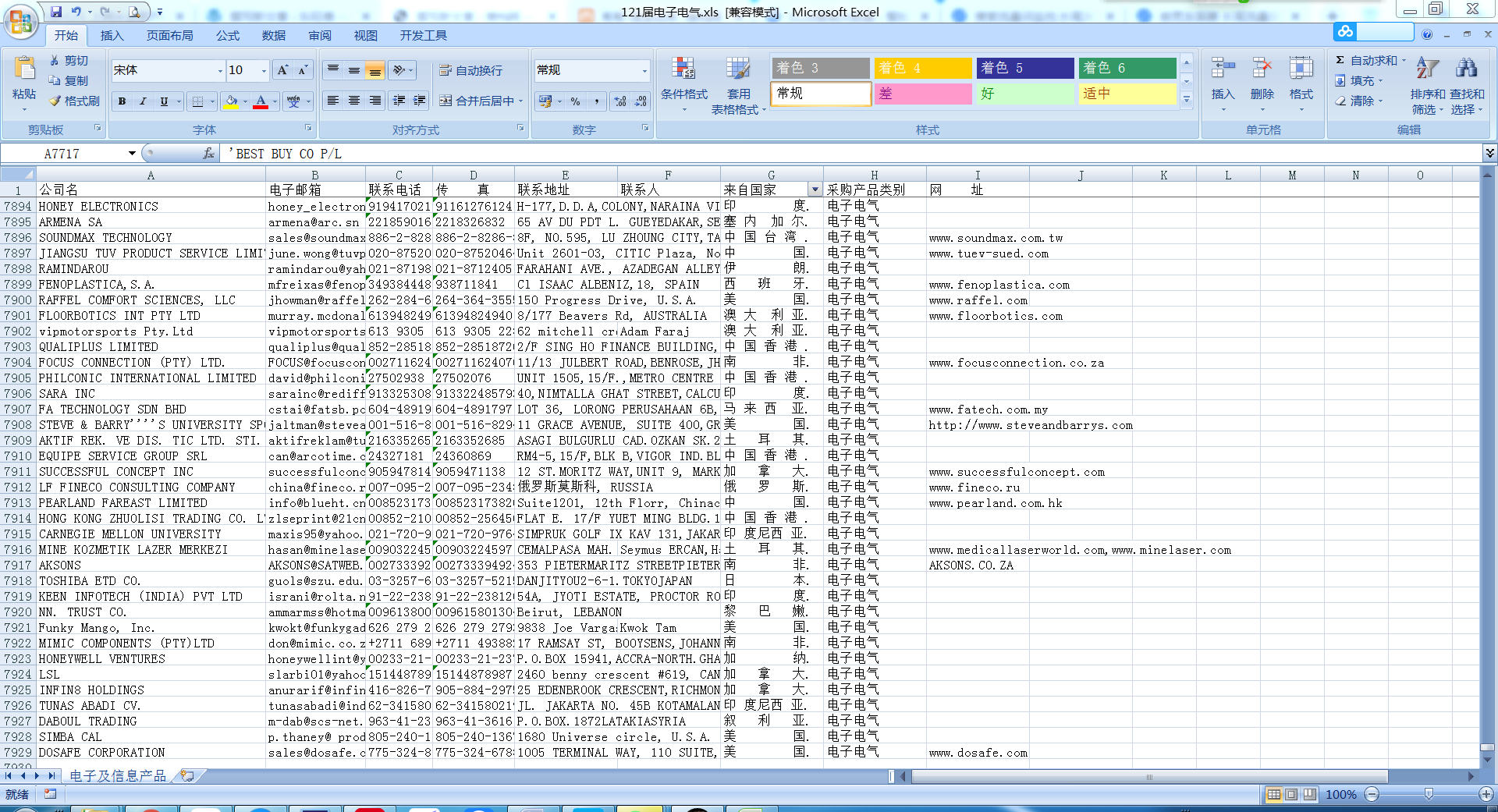 第121届广交会参展商名录-电子电气