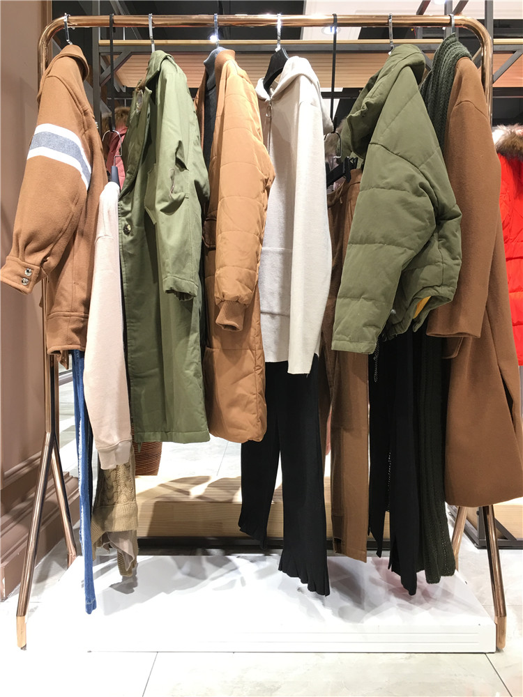 品牌折扣店2021年热销货源米祖时尚羽绒服大衣折扣_品牌折扣女装一手货源批发