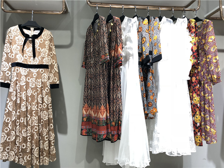 欧美大牌专柜款欧源时尚重工女装连衣裙_女装品牌折扣尾货进货渠道