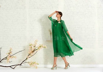 深圳原创设计师品牌翥牌真丝连衣裙17年当季新款_女装品牌折扣尾货进货渠道