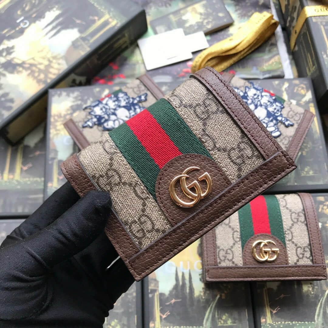 Gucci/古奇 523155 Ophidia三只小猪图案小卡包