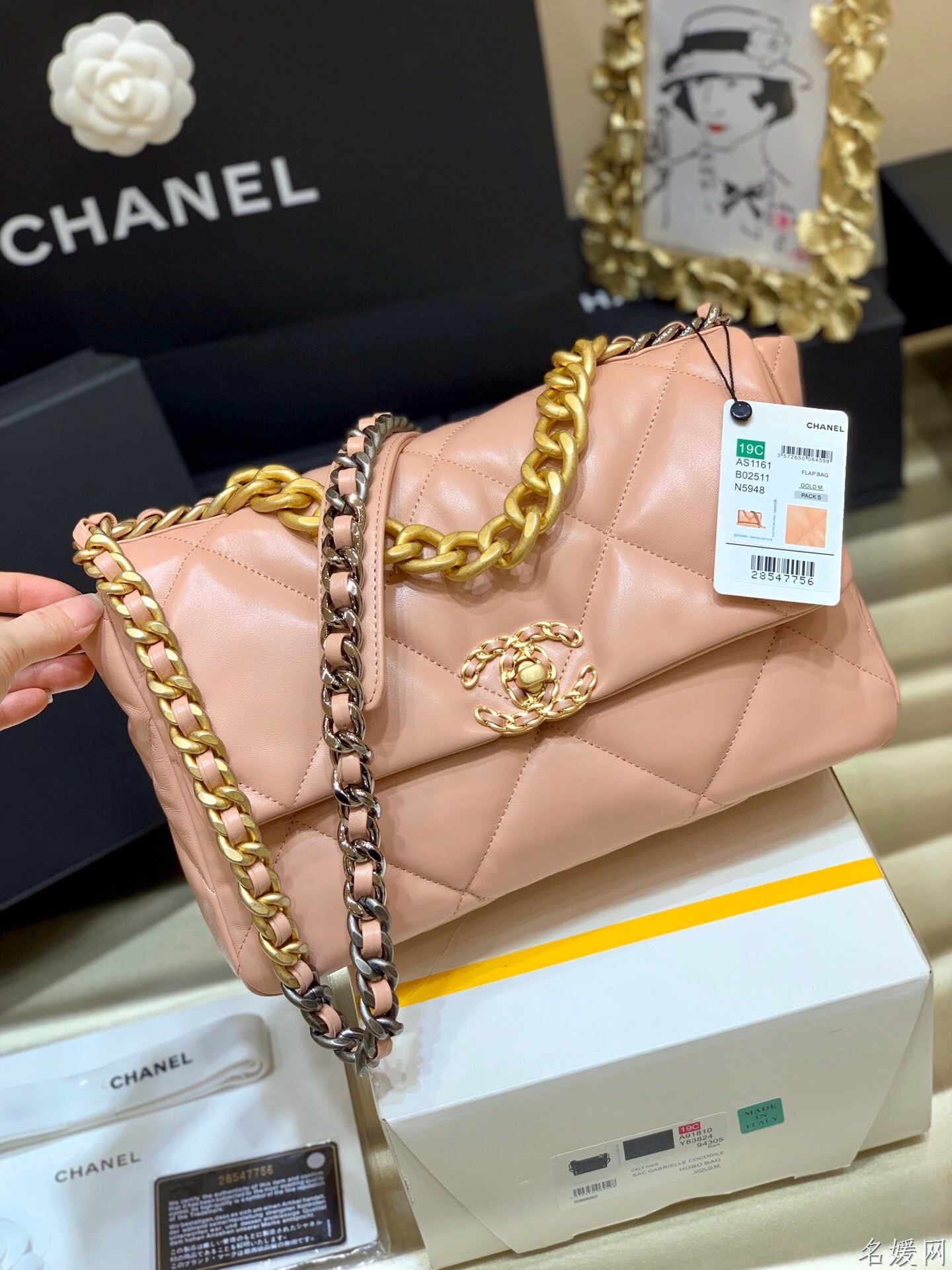 Chanel/香奈儿 AS1161 专柜最新款19 bag中号链条包