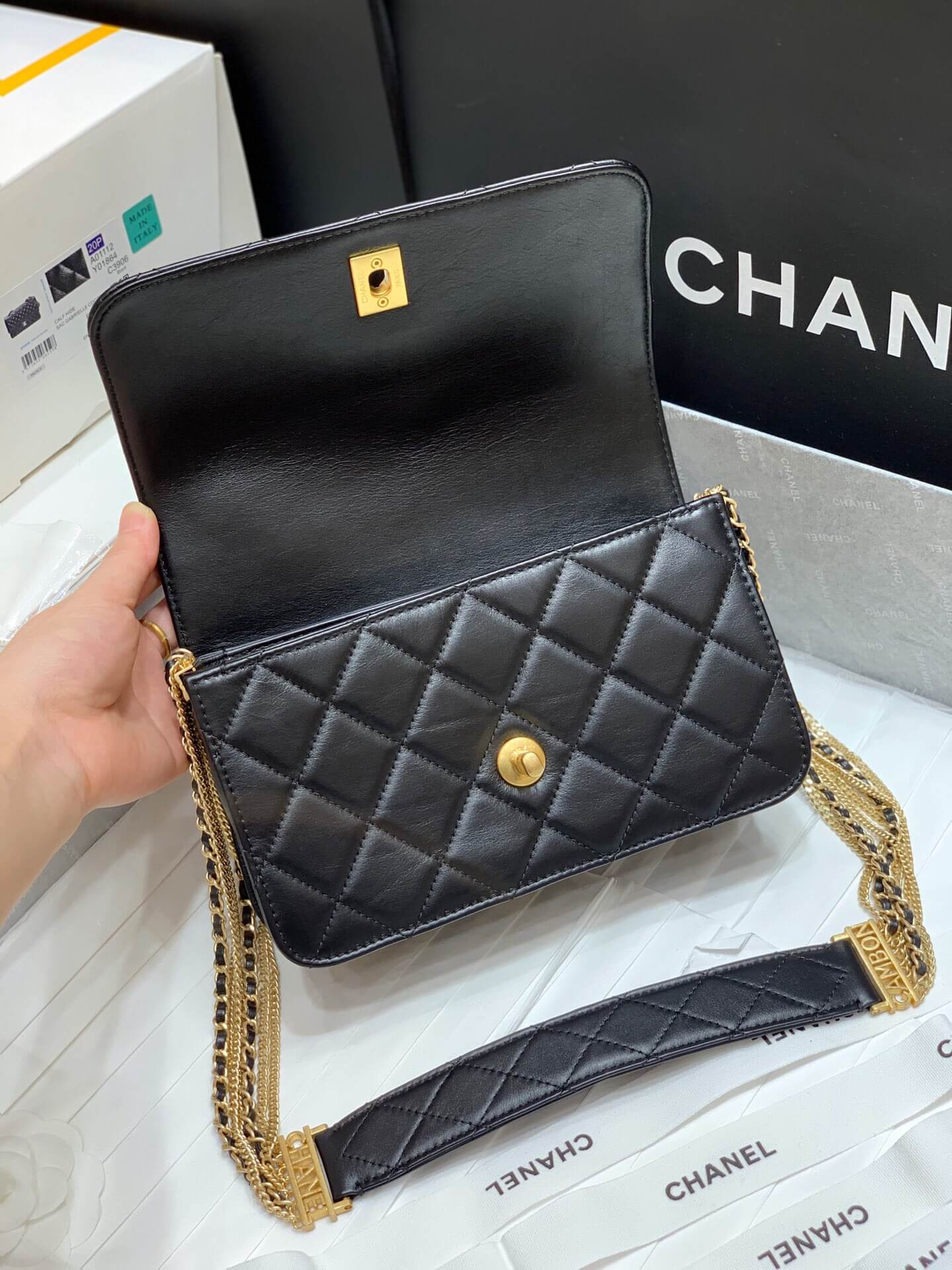 Chanel 2020秋冬限量版链条包 AS2052黑色