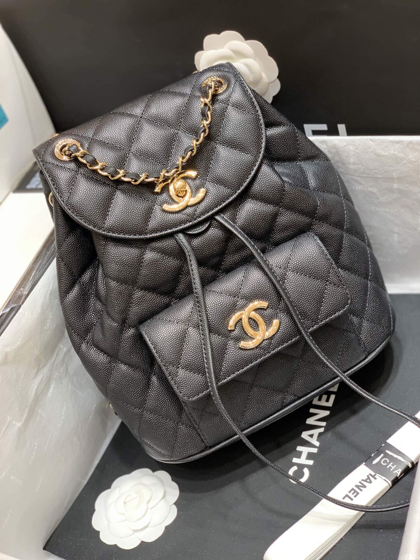 Chanel 小香2020早春新款双背包 AS1371黑色