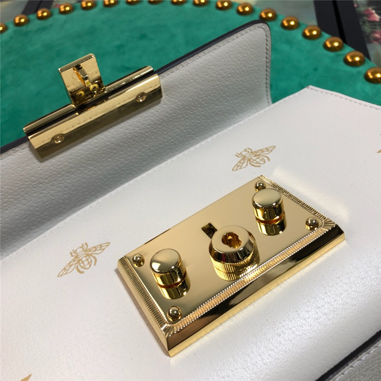 Gucci古驰 432182 白色 Padlock系列蜜蜂星星小号肩背