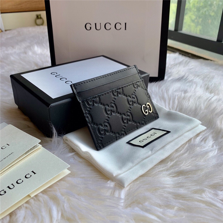 Gucci古驰 473927 Signature皮革卡片夹