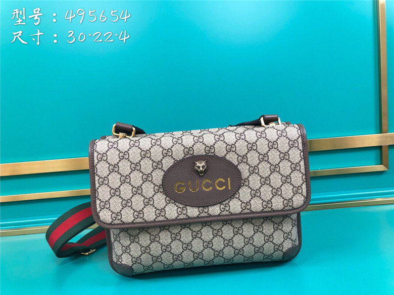 Gucci古驰 495654 高级人造帆布邮差包