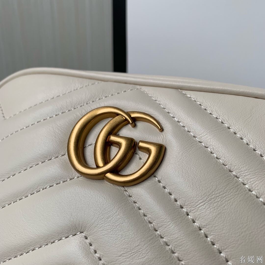 Gucci 双G迷你Marmont绗缝链条古驰斜挎相机包 4480