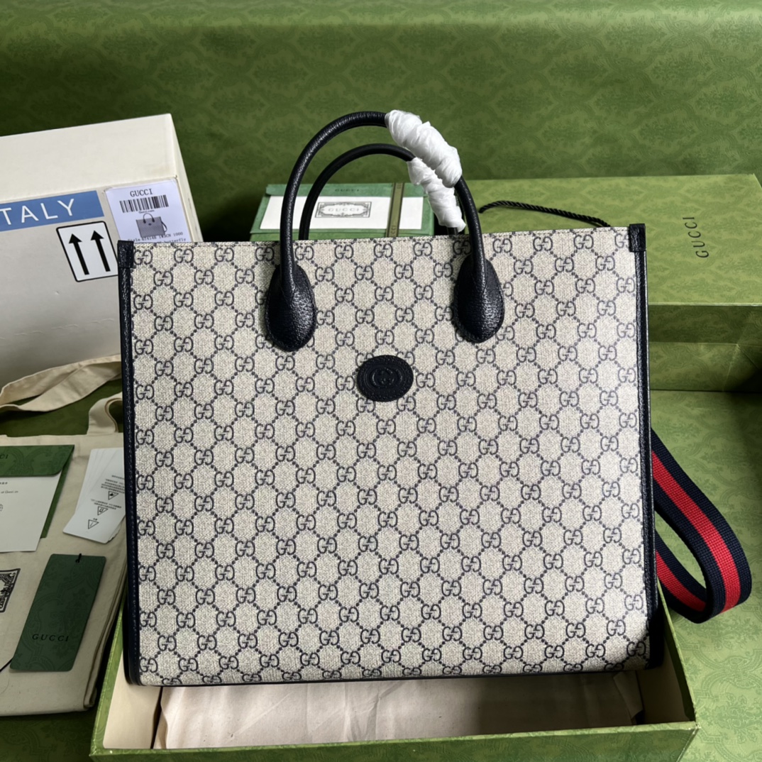 Gucci 674148 92THG 8563 互扣式双G中号托特包