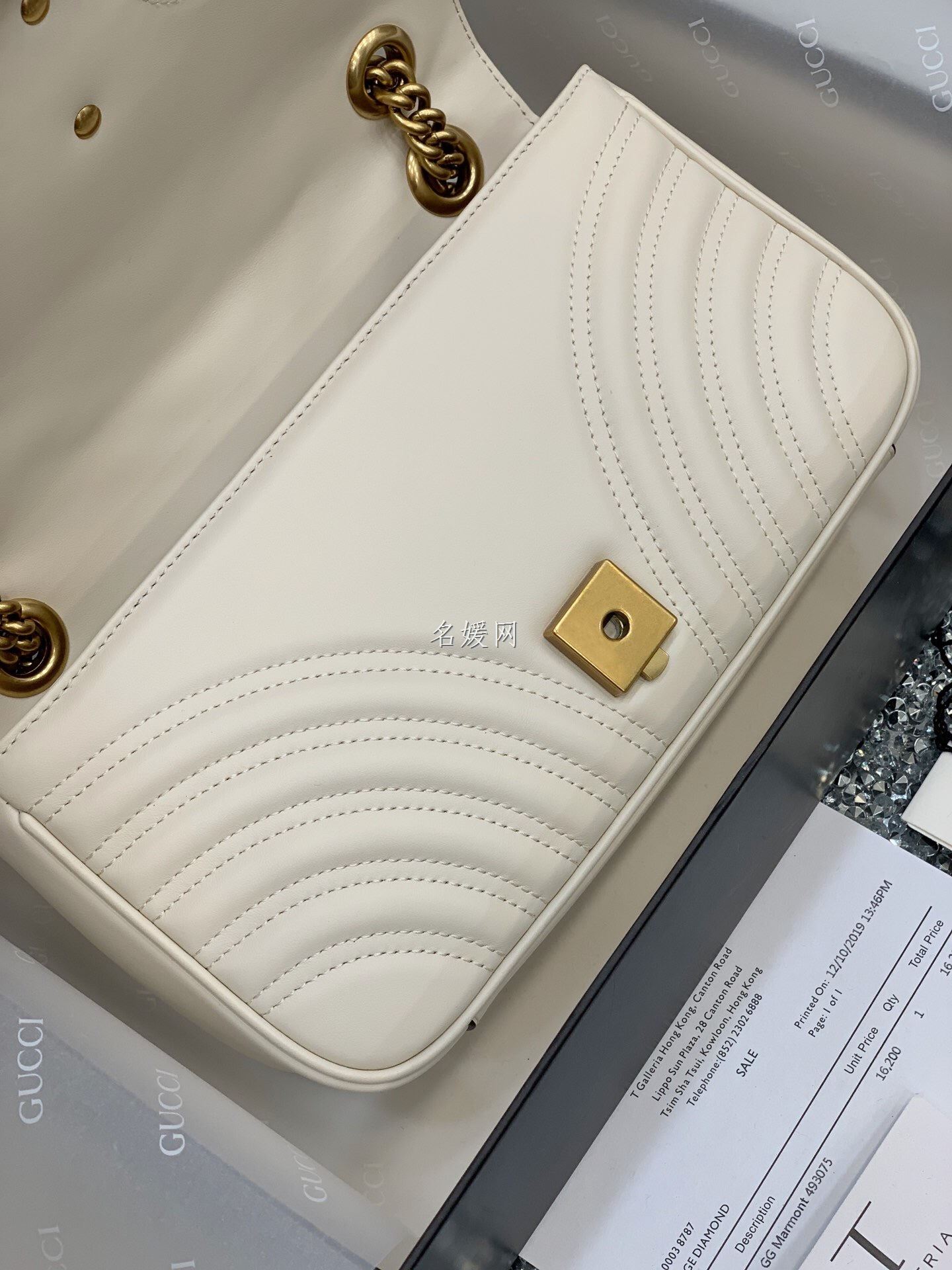 Gucci/古驰 女士GG Marmont中号链条单肩斜挎包44349