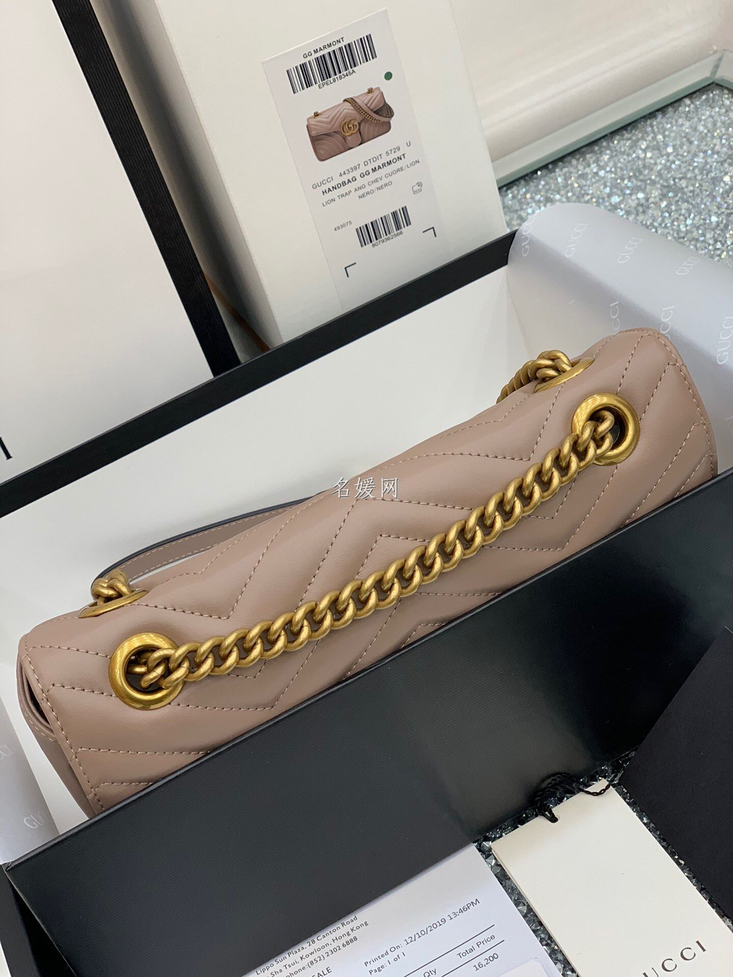 Gucci/古驰 443497 女士GG Marmont中号链条单肩斜挎包