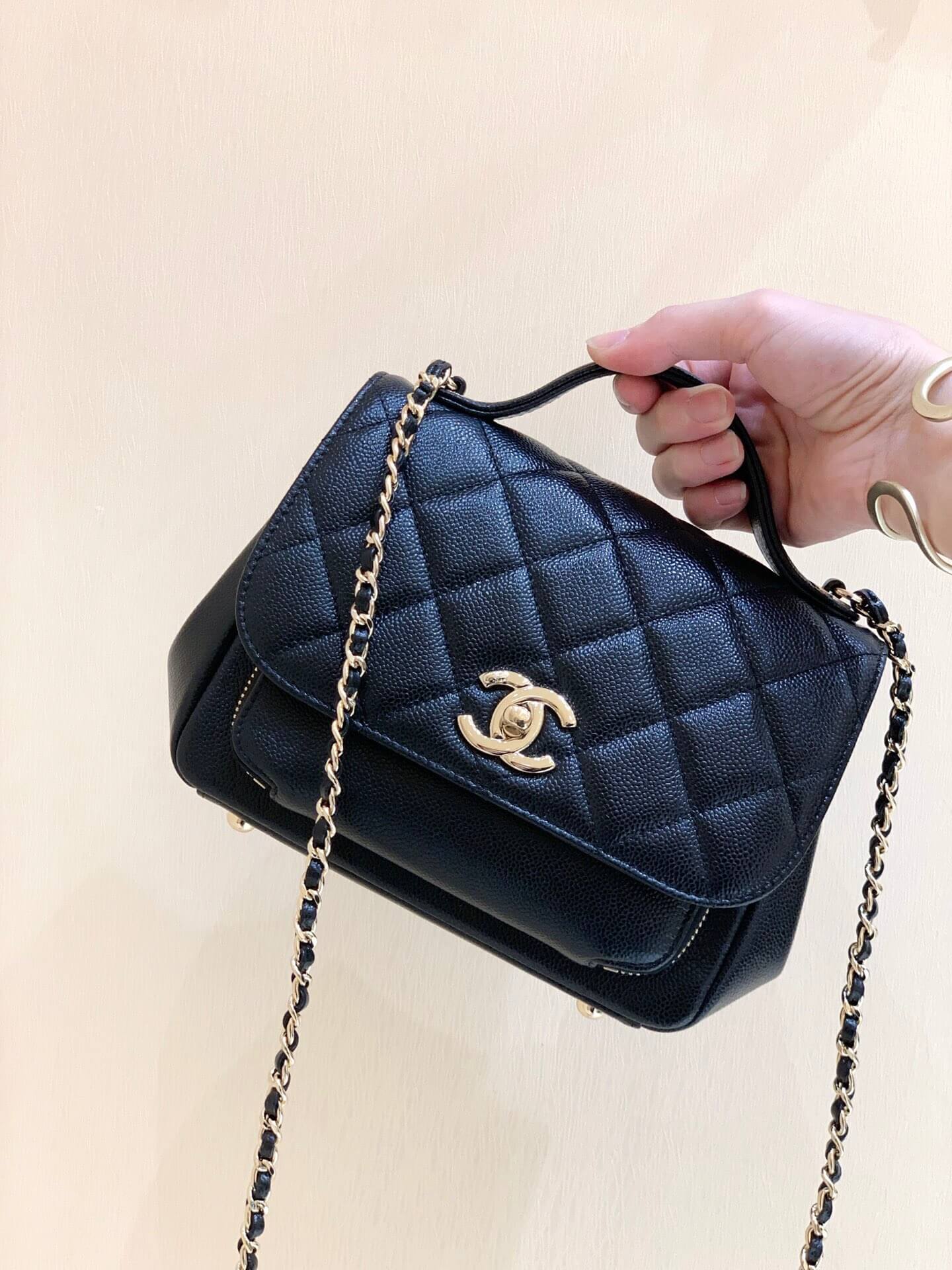 Chanel Haas牛皮纯原厂邮差包 A93749黑色