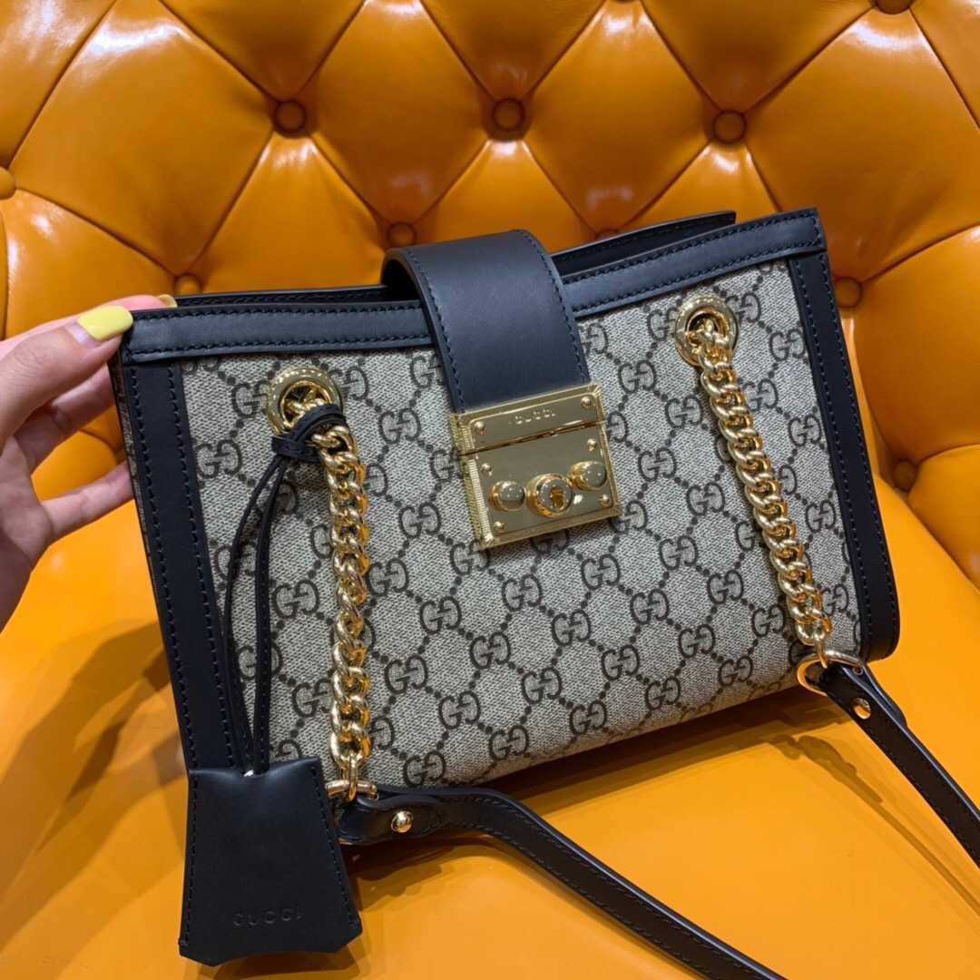 Gucci/古驰 498156 KHNKG 9769 Padlock系列小号GG肩背包