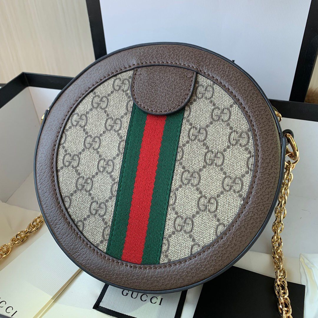 Gucci 550618 Ophidia系列圆形迷你肩背包