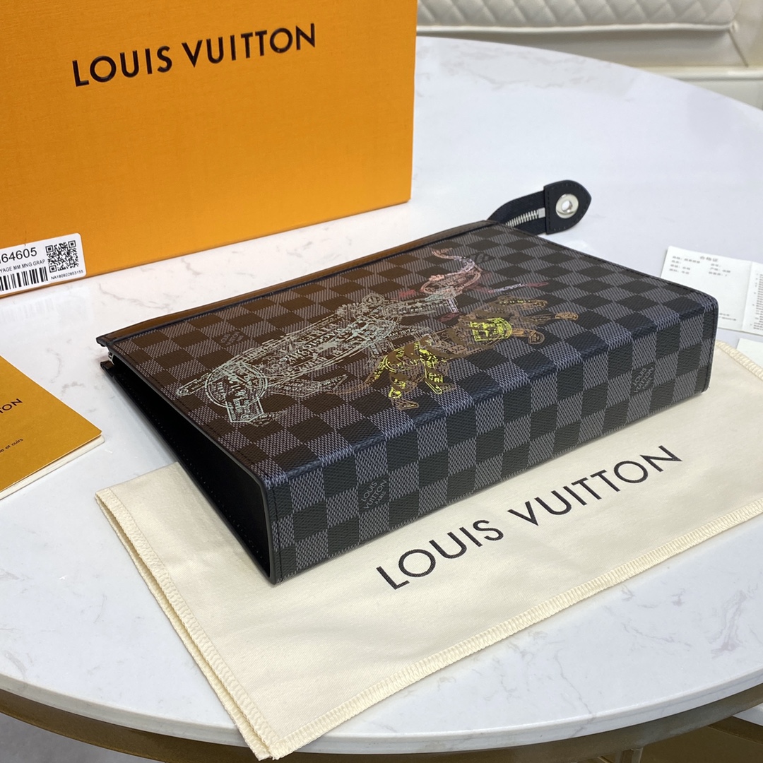 LV N64605 POCHETTE VOYAGE 野生动物 中号手拿包