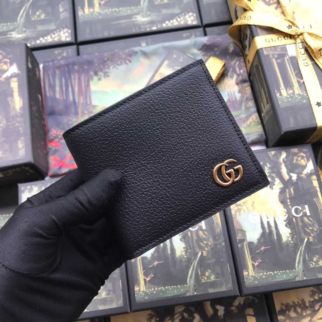 Gucci/古驰 428726 GG Marmont系列皮革双折钱包