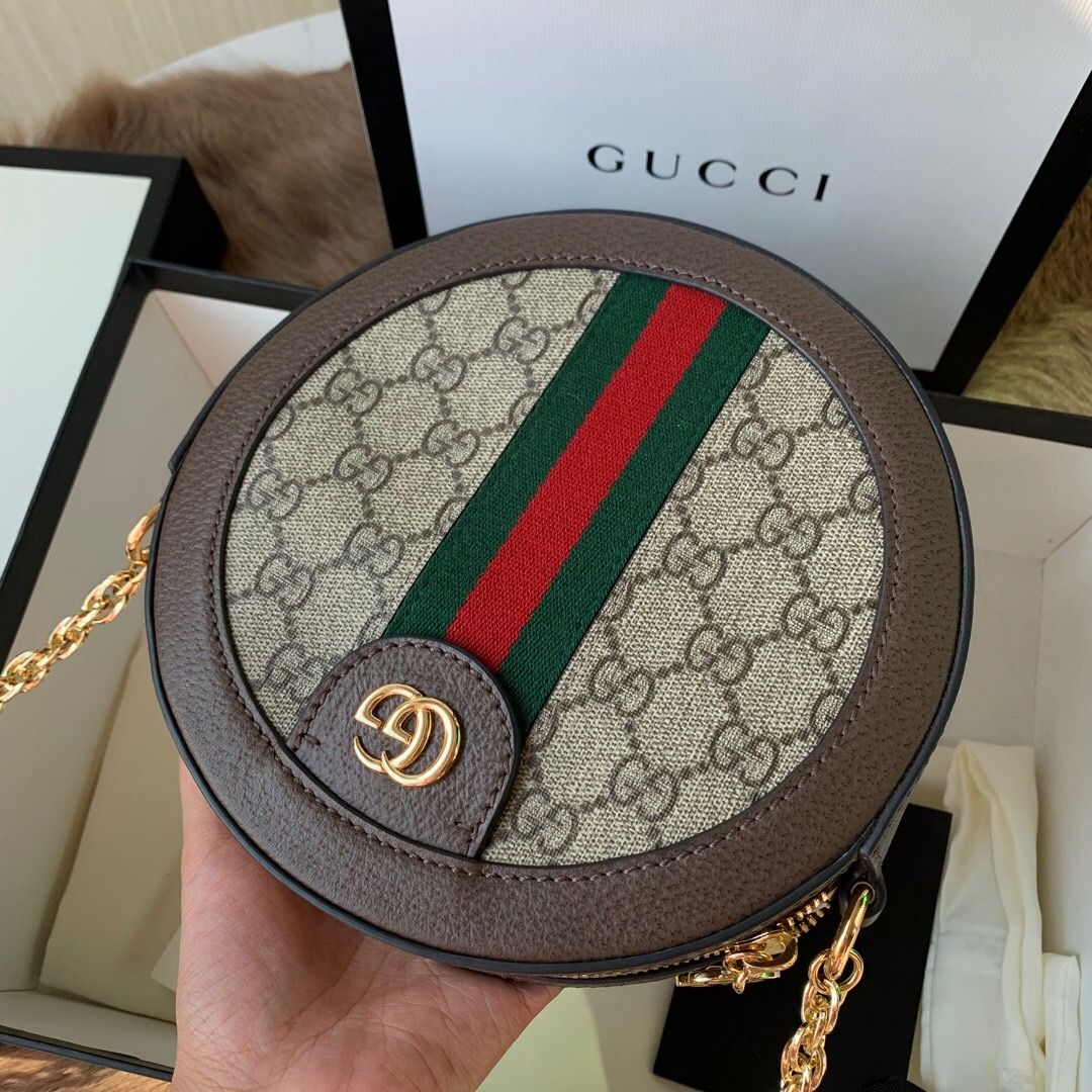 Gucci 550618 Ophidia系列圆形迷你肩背包