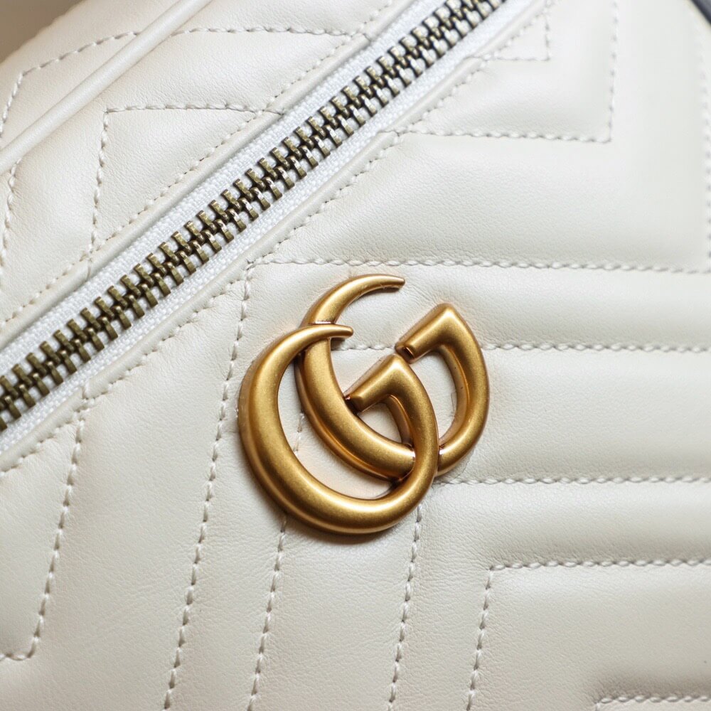 GUCCI 672253 GG Marmont mini bag 化妆包 白色