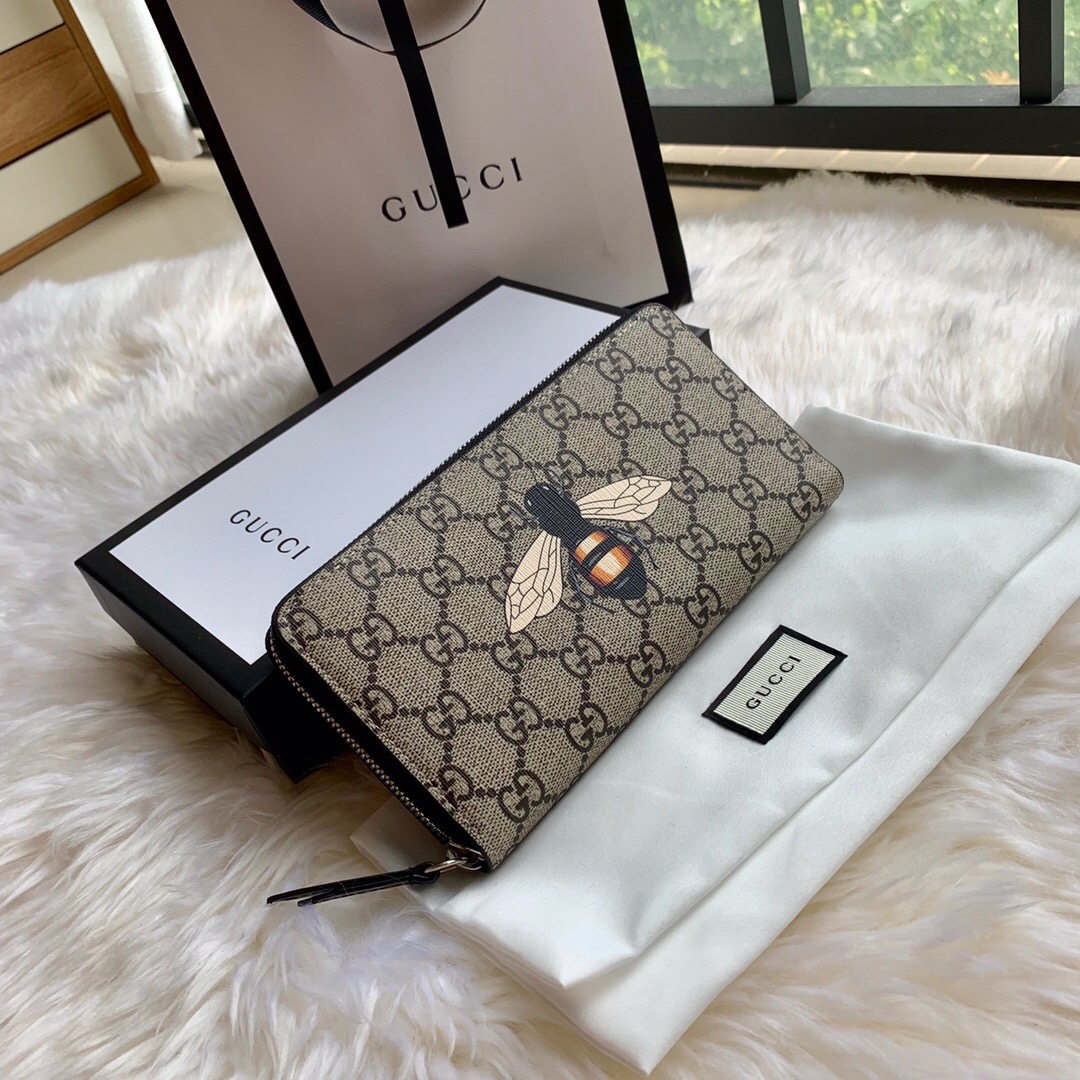 Gucci/古驰 451273 G家最新动物蜜蜂图案拉链钱包