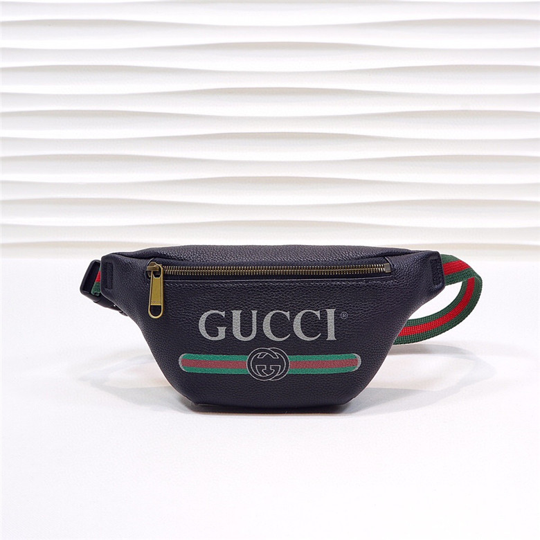 Gucci古驰 530412 Gucci标识印花皮革腰包