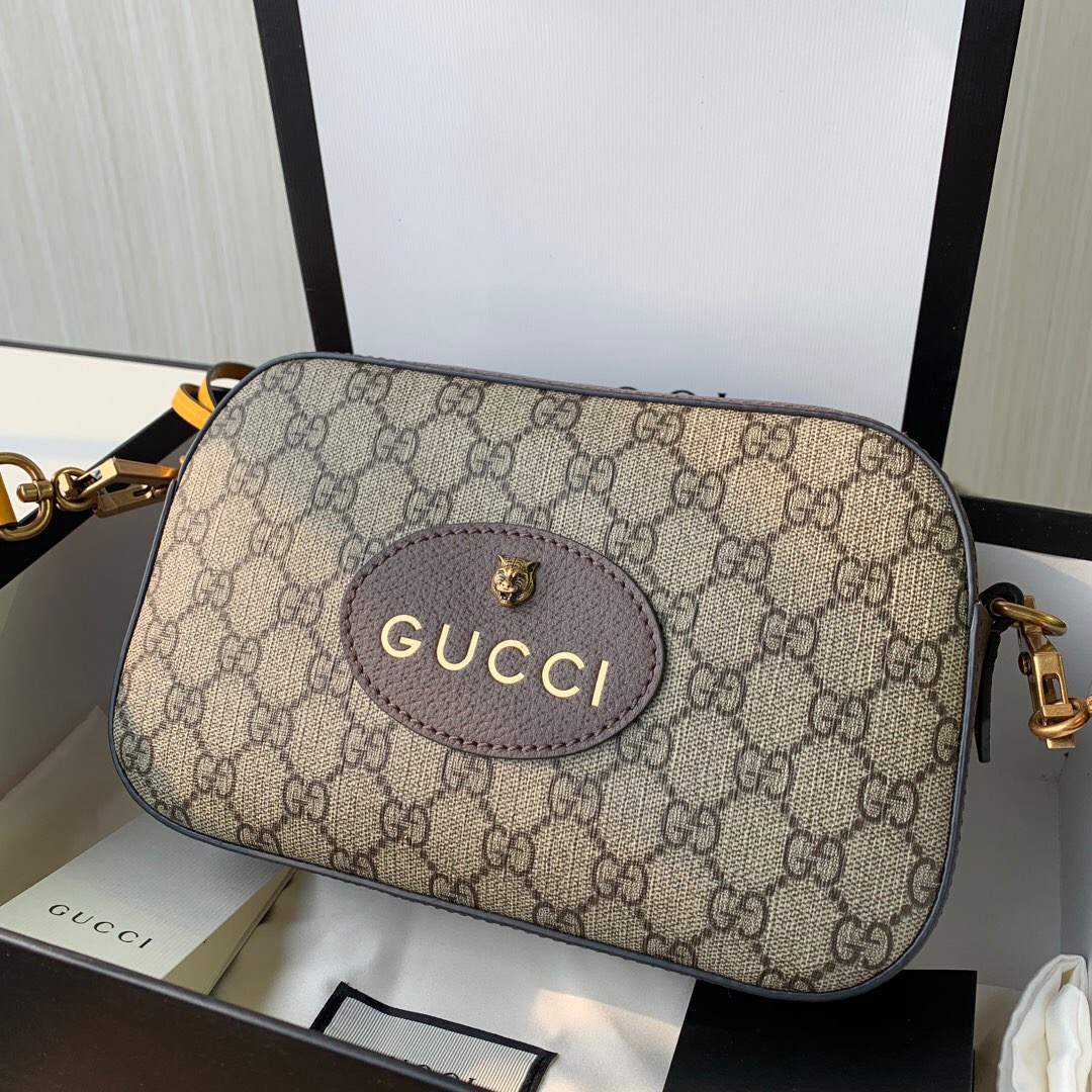 Gucci/古驰 476466 复古风格织带条纹邮差包