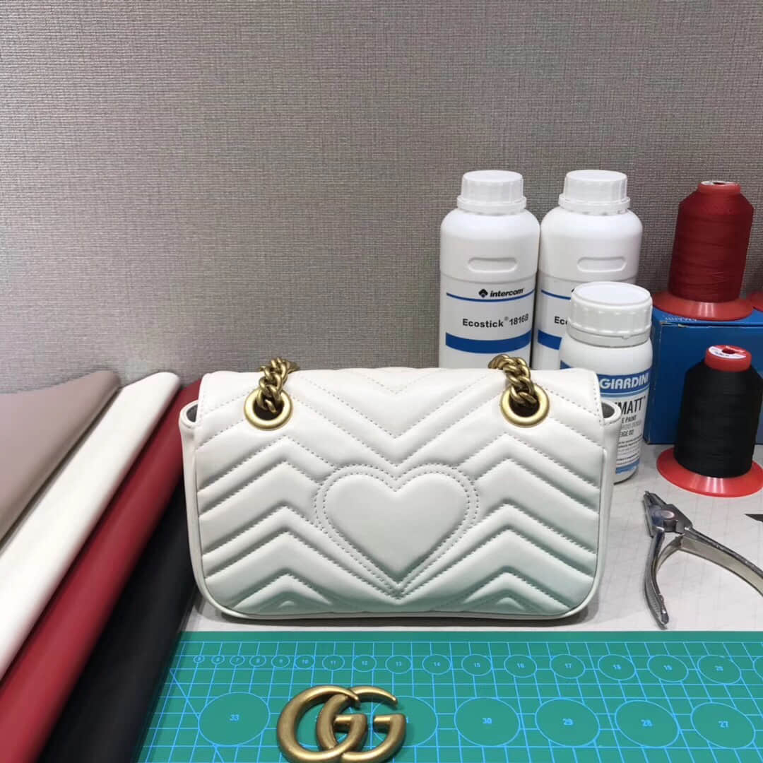 Gucci/古驰 446744 GG Marmont系列绗缝小号单肩斜挎包