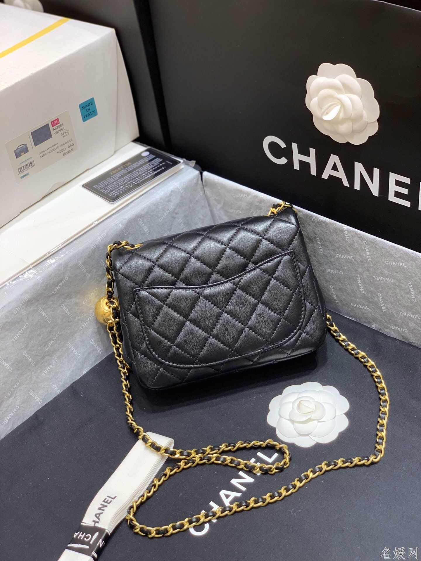 Chanel/香奈儿 AS1786 2020新款CF方胖子大金珠链条包