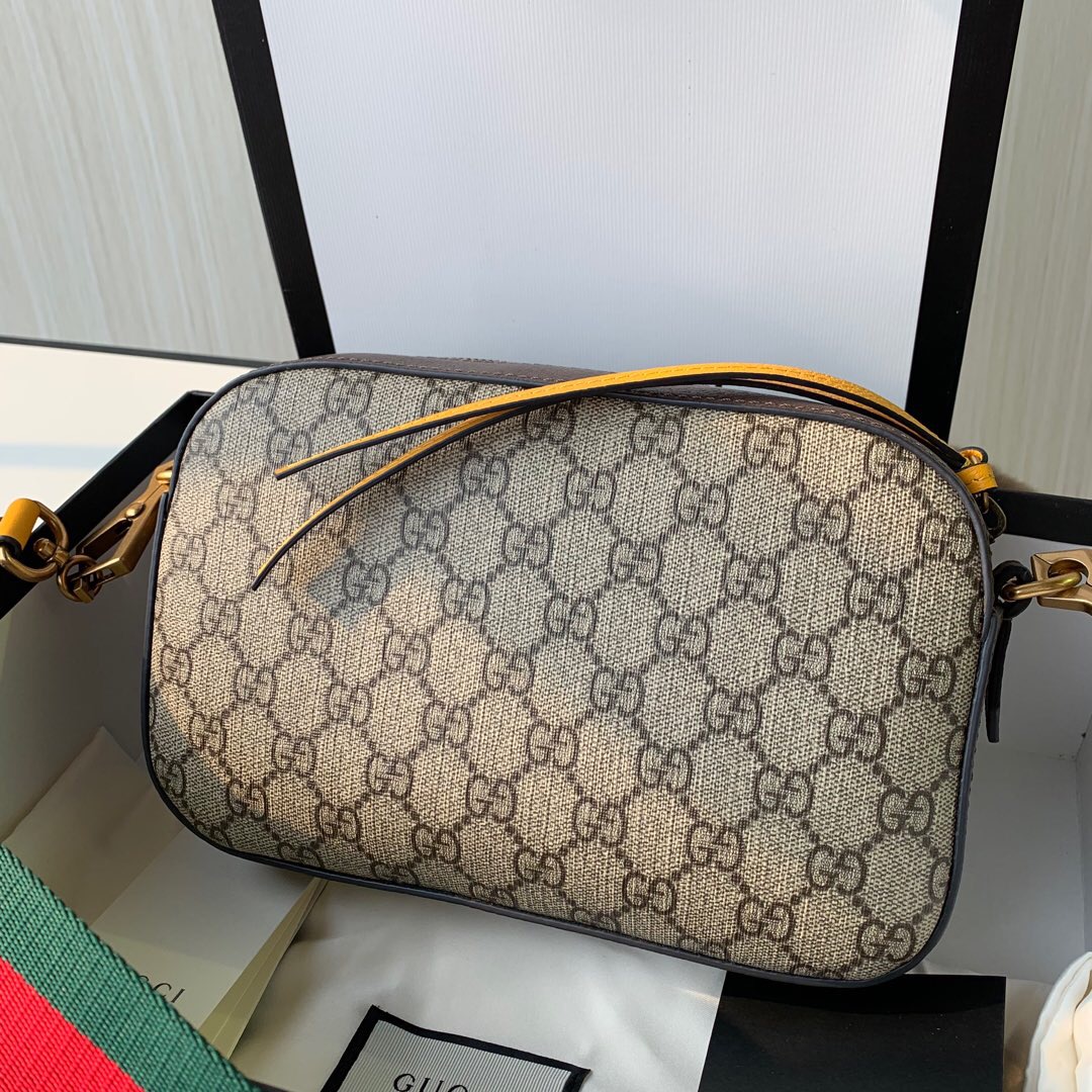 Gucci/古驰 476466 复古风格织带条纹邮差包