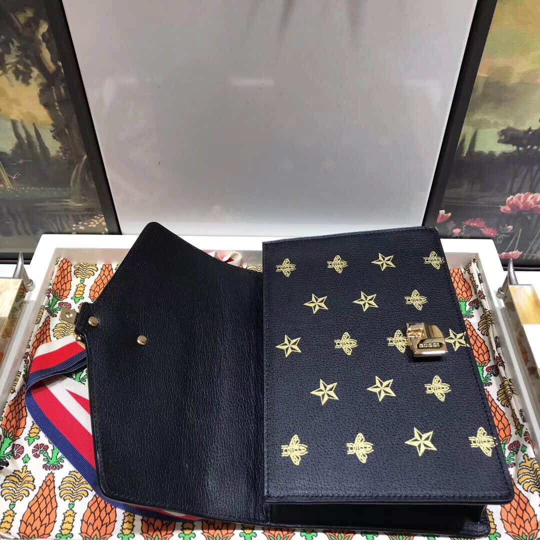 Gucci 524405 Sylvie系列蜜蜂星星小号肩背包