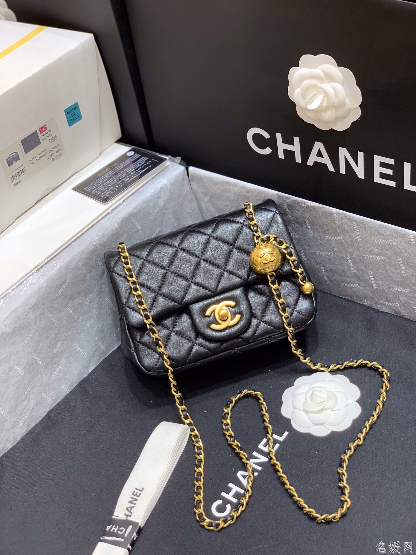 Chanel/香奈儿 AS1786 2020新款CF方胖子大金珠链条包