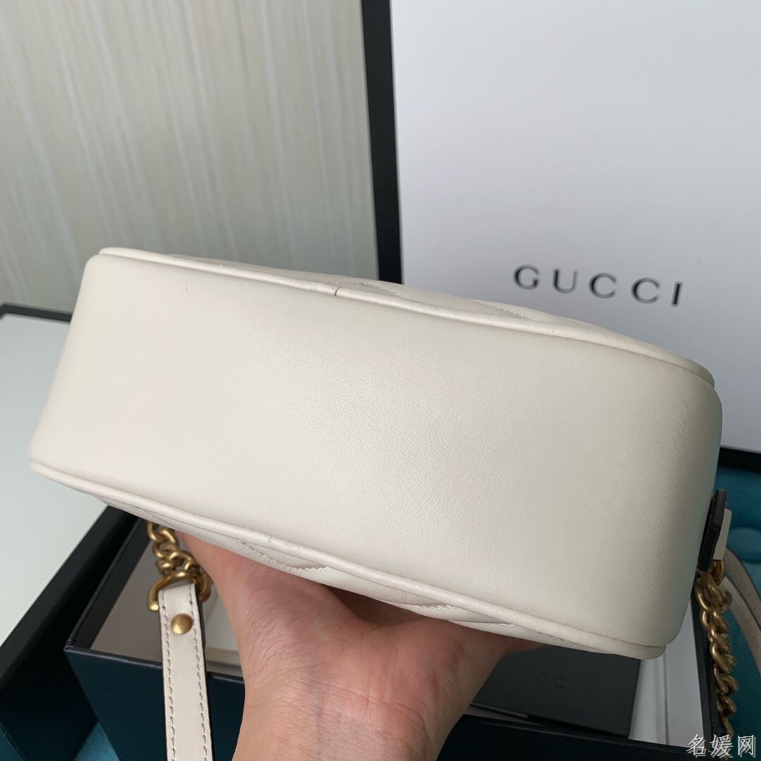 Gucci 448065 双G迷你Marmont绗缝链条古驰斜挎相机包