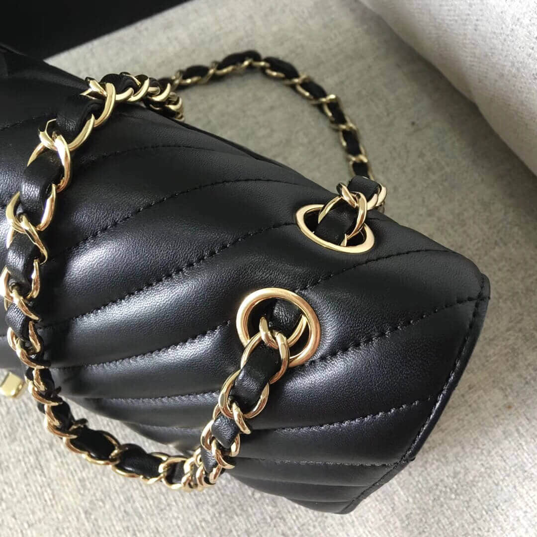 Chanel/香奈儿CF原厂羊皮25CM中号链条斜挎包