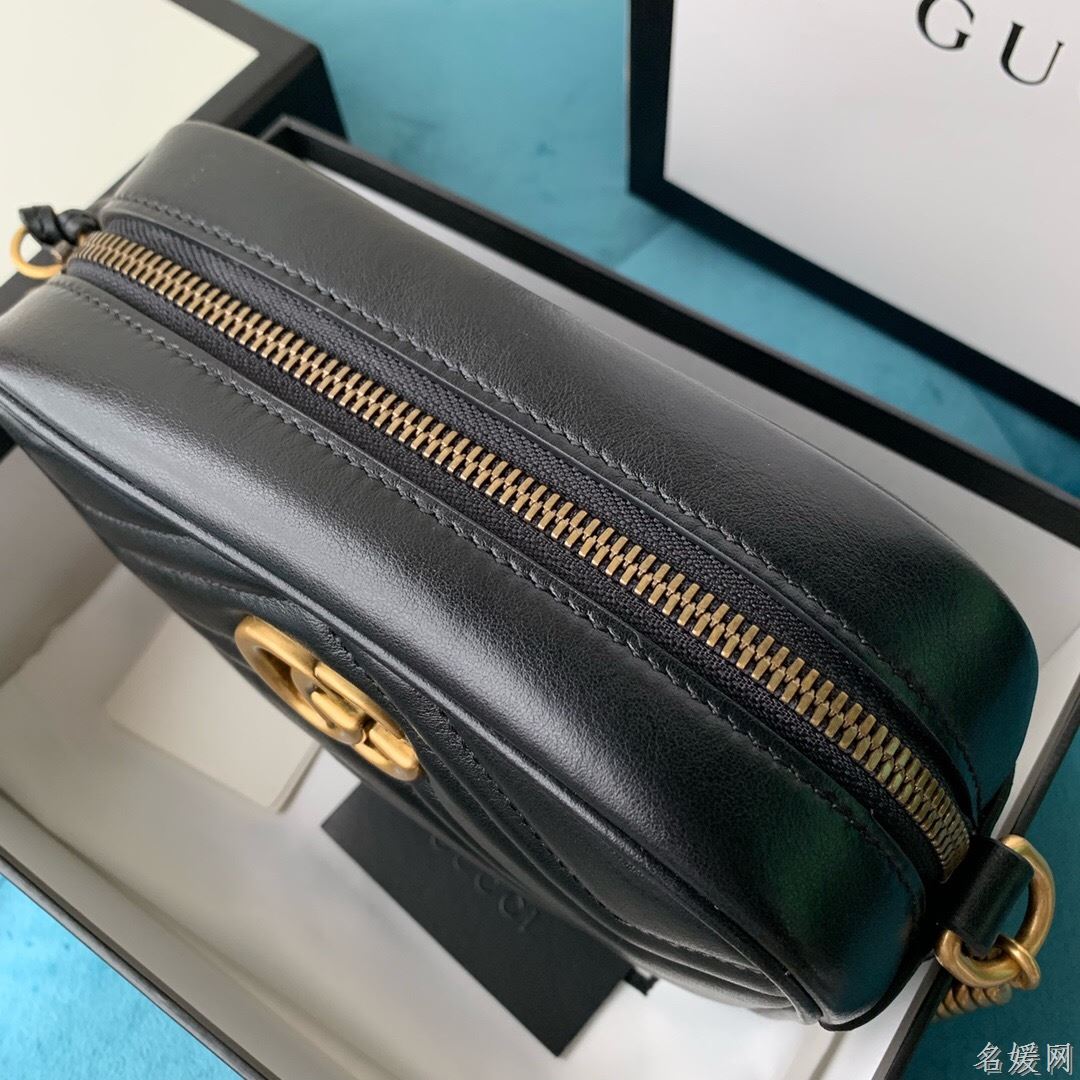 Gucci 448065 双G迷你Marmont绗缝链条古驰斜挎相机包