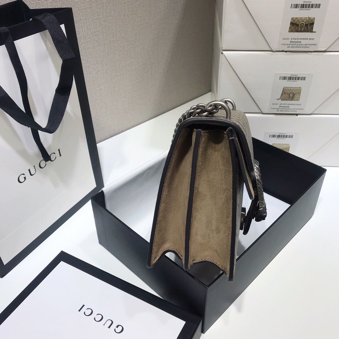 Gucci/古驰 Dionysus系列虎头马刺扣单肩斜挎酒神包