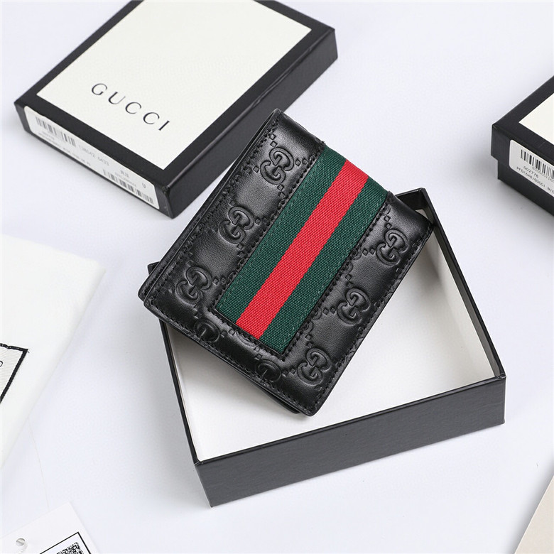 Gucci古驰 408827 Signature织带钱包