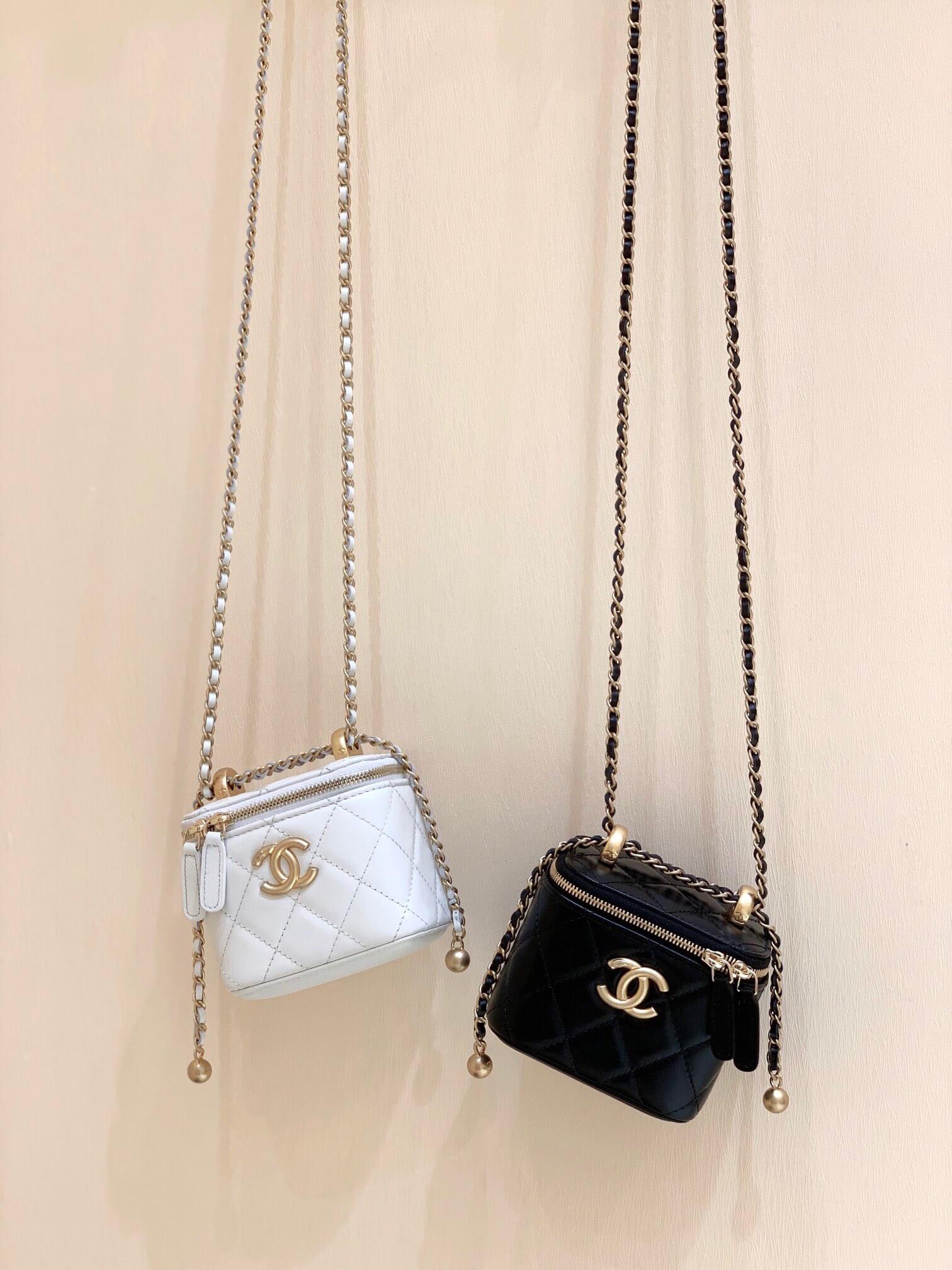 Chanel 高级手工坊双金珠系列盒子斜挎包 AP2292黑色