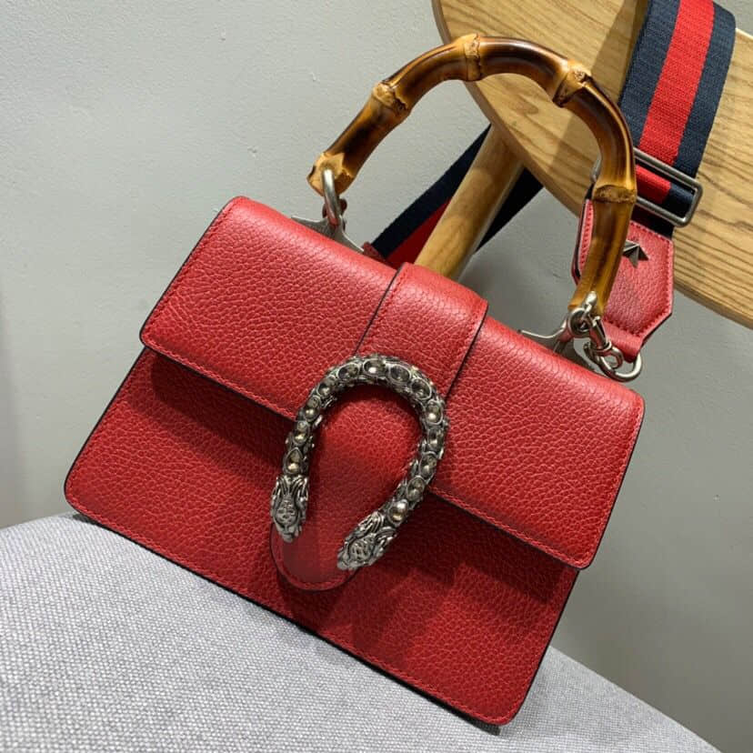 Gucci 523367 Mini Dionysus系列水晶虎头扣竹节手提包