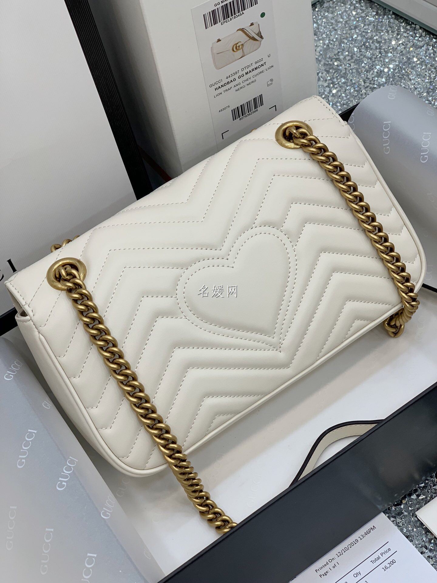 Gucci/古驰 女士GG Marmont中号链条单肩斜挎包44349