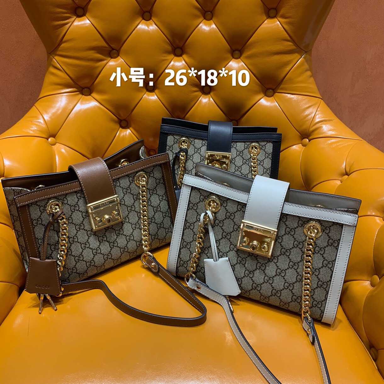 Gucci/古驰 498156 KHNKG 8534 Padlock系列小号GG肩背包