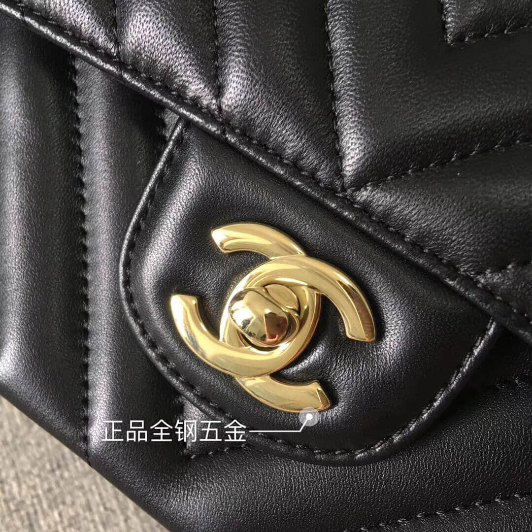 Chanel/香奈儿CF原厂羊皮25CM中号链条斜挎包