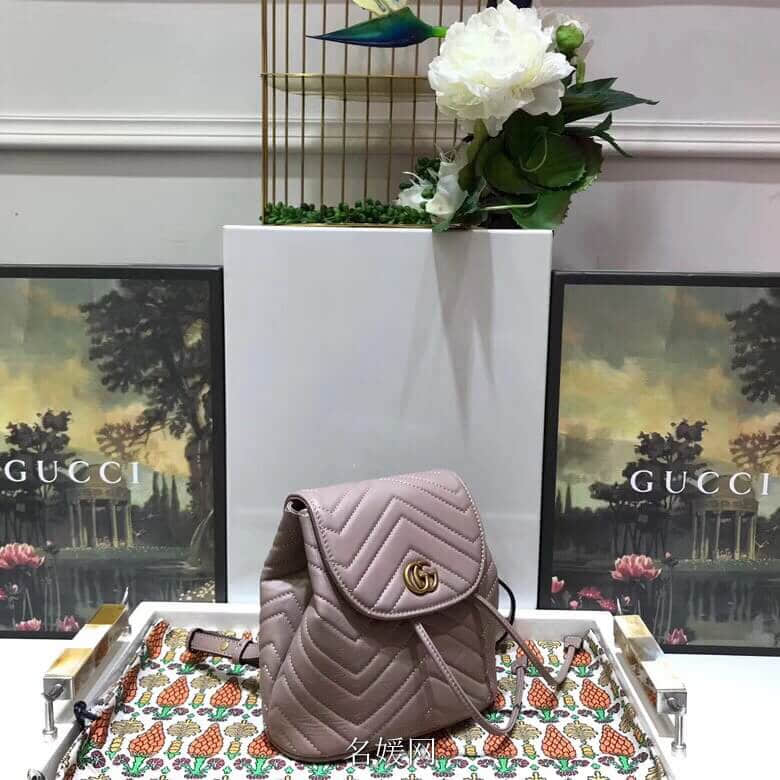 Gucci/古奇 528129 新款 GG Marmont系列绗缝背包双肩包