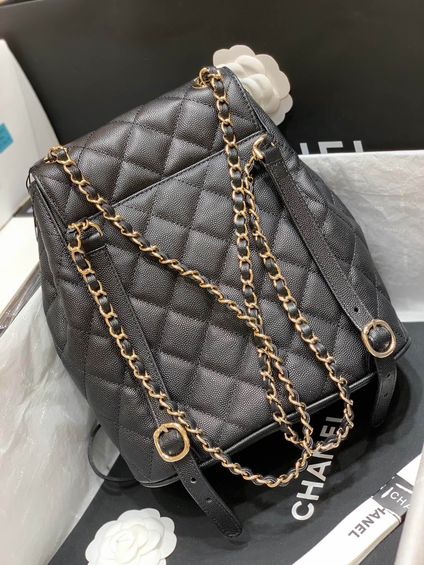 Chanel 小香2020早春新款双背包 AS1371黑色