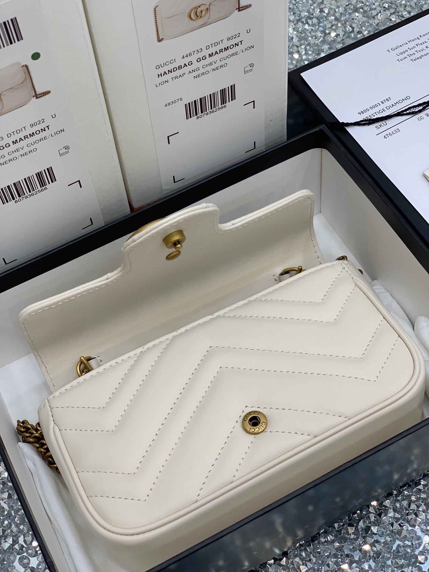 Gucci 476433 GG Marmont系列迷你手袋