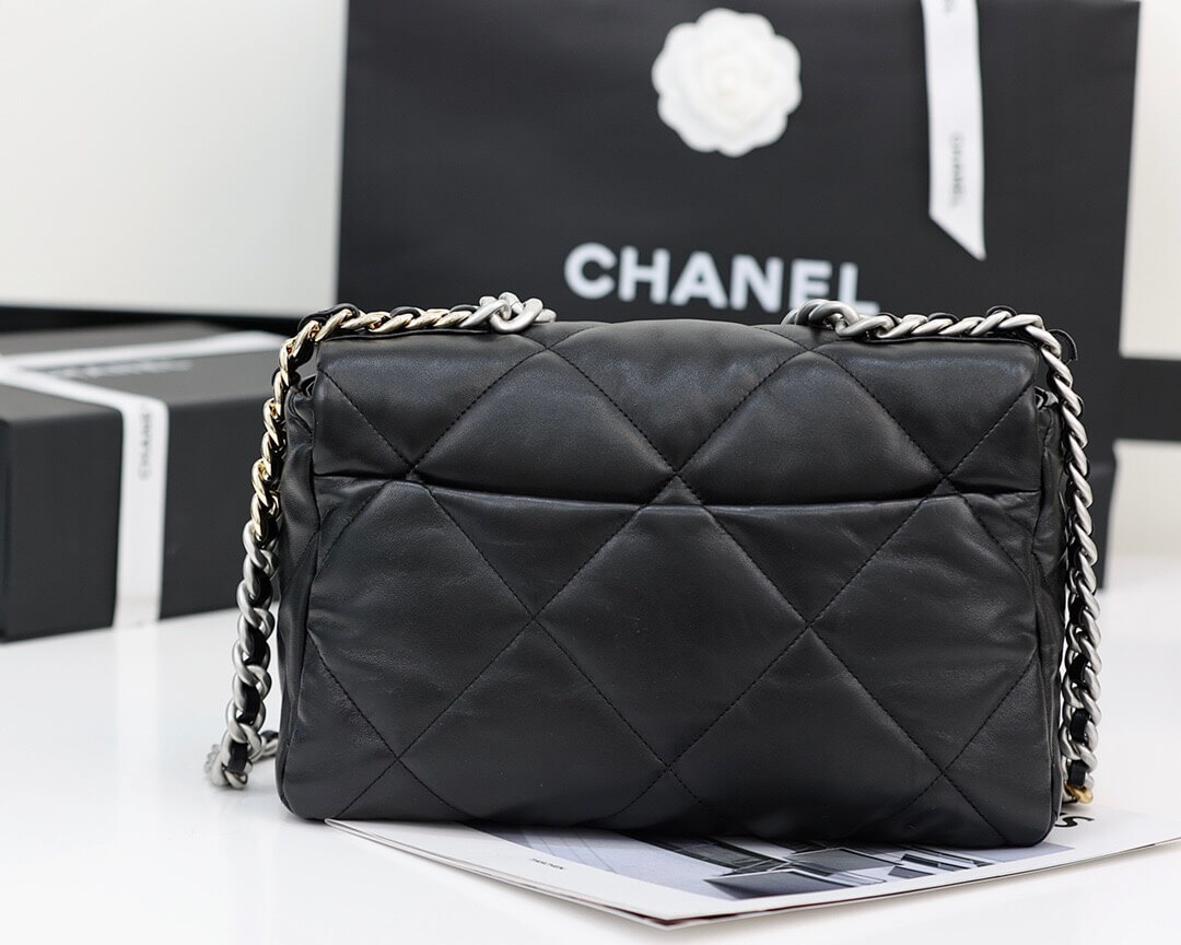 CHANEL Flap 19bag 30CM黑色银扣 AS1161