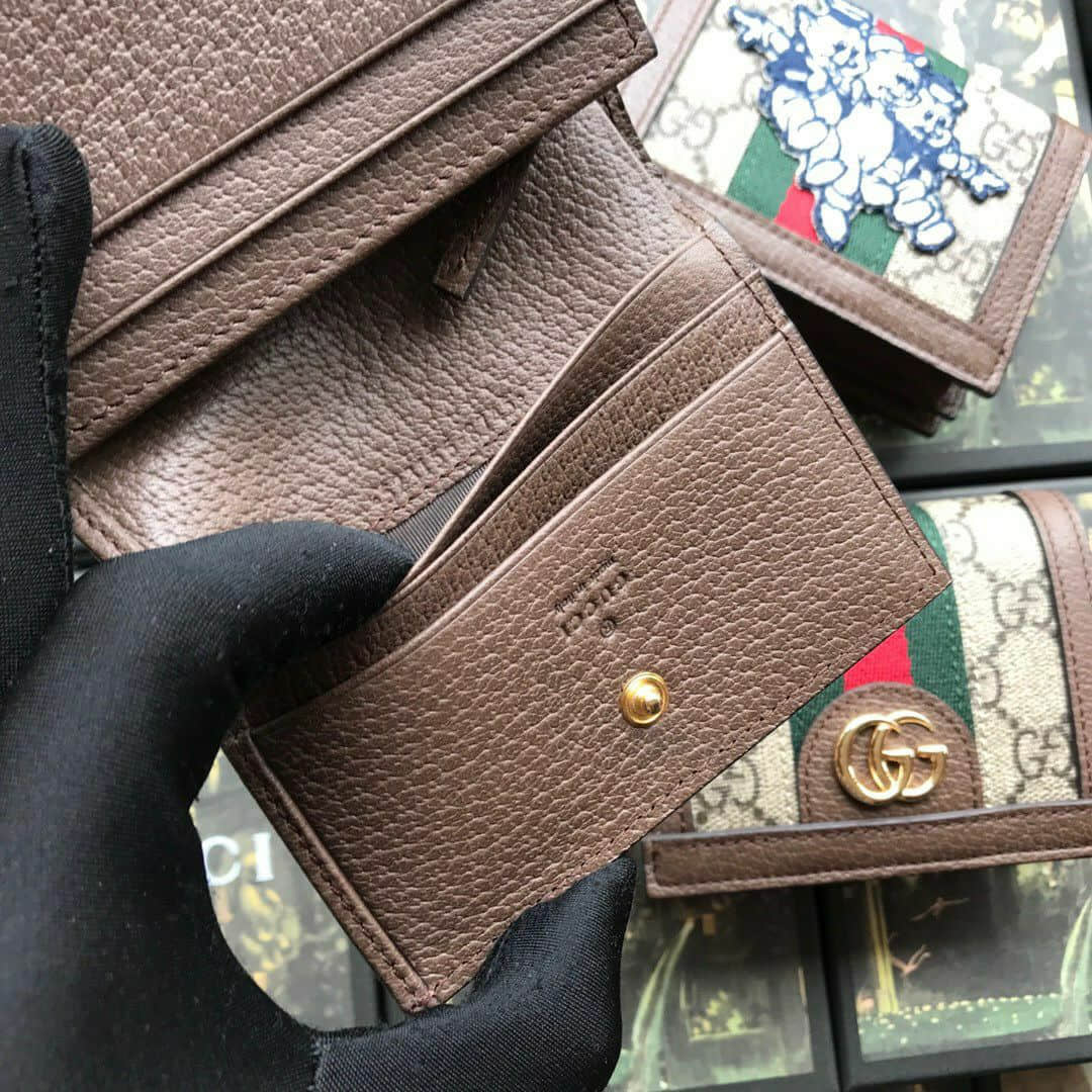 Gucci/古奇 523155 Ophidia三只小猪图案小卡包