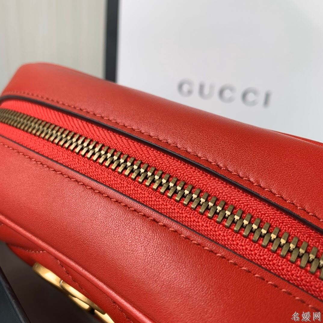 Gucci 448065 双G迷你Marmont绗缝链条古驰斜挎相机包