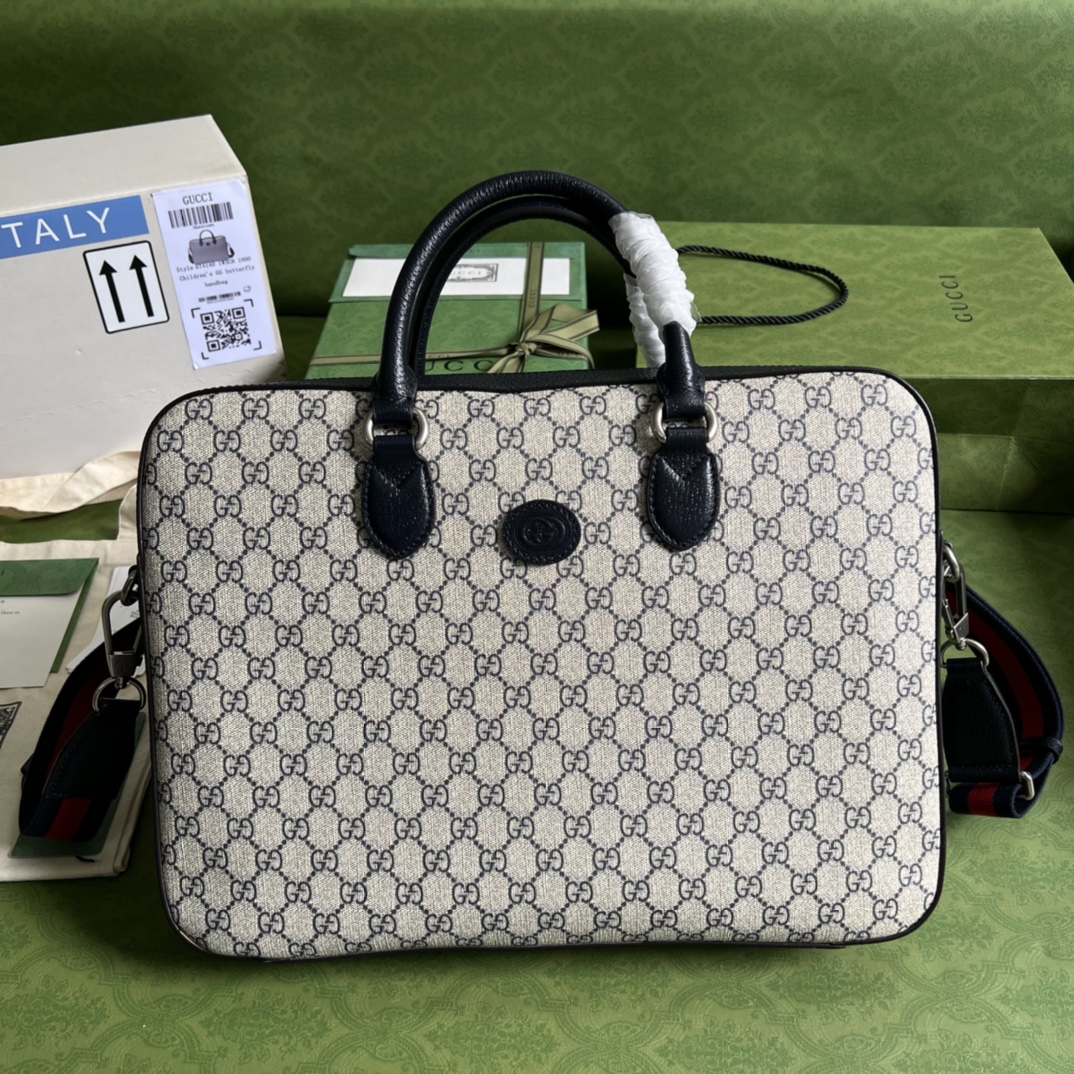 Gucci 674140 92THG 8563 互扣式双G商务包