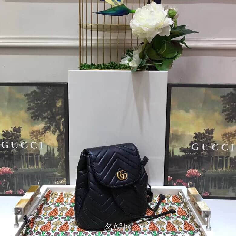 Gucci/古奇 528129 新款 GG Marmont系列绗缝背包双肩包