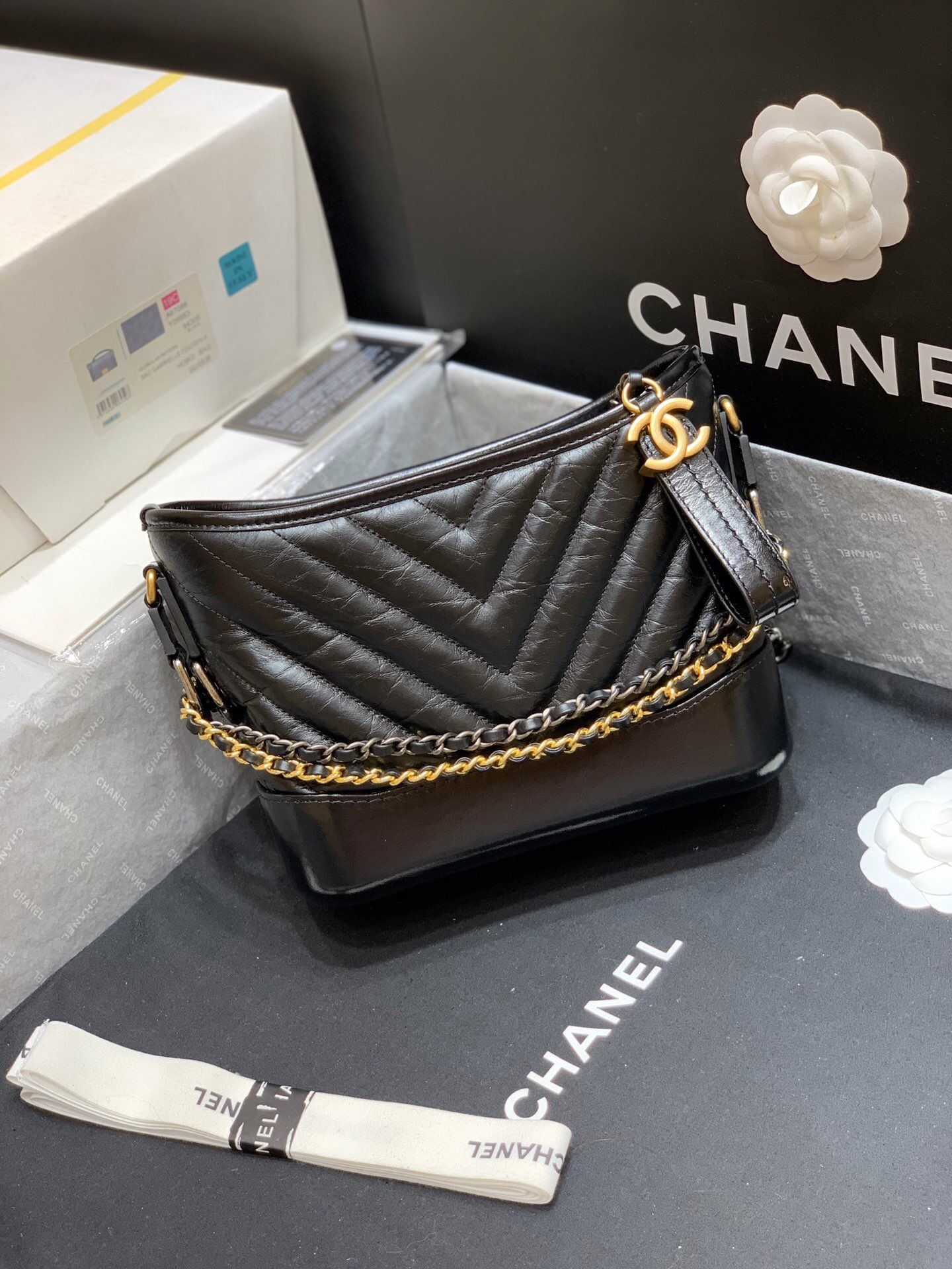 Chanel/香奈儿 A91810黑色 2020新款V纹GABRIELLE小号流浪