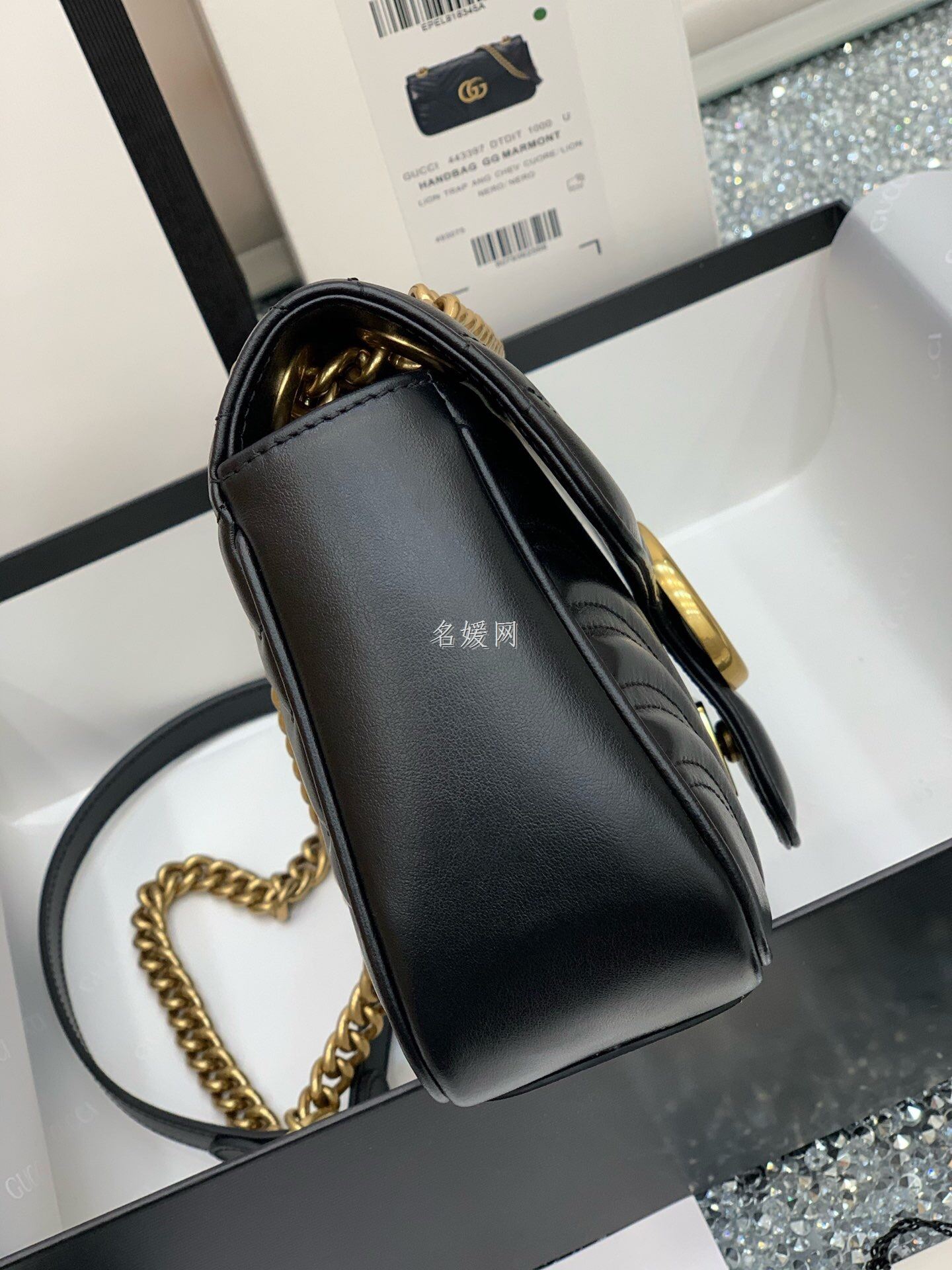 Gucci/古驰 443497 女士GG Marmont中号链条单肩斜挎包